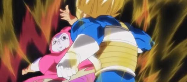 Imagen oficial de Vegeta vs Brianne en Dragon Ball Super Imagen oficial de Vegeta vs Brianne en Dragon Ball Super