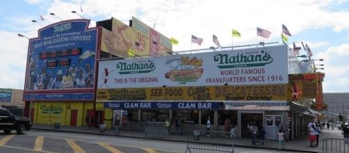 The annual Nathan's Coney Island Hot Dog eating contest is back! [Image via Wiki Commons}