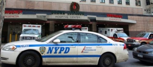 A photo showing an NYPD patrol car in front of the Bronx-Lebanon Hospital Center where the shooting took place - Flickr/jag9889