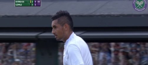 Nick Kyrgios during his third-round match against Feliciano Lopez at Wimbledon 2016. Photo - YouTube Screenshot/@Wimbledon