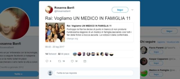 Il twitter di Rosanna banci che conferma la decisione della Rai Il twitter di Rosanna banci che conferma la decisione della Rai
