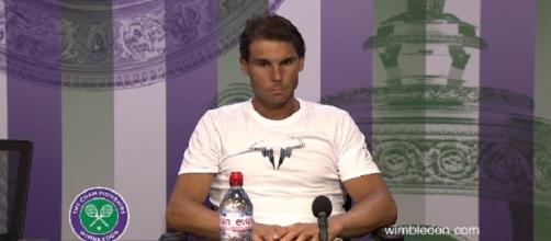Rafael Nadal during a press conference at Wimbledon/ Photo: screenshot via Wimbledon official channel on YouTube