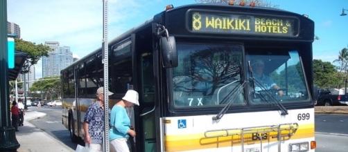 A bus stop in Ala Moana center, Honolulu (credit – Surf100ify – wikimediacommons)