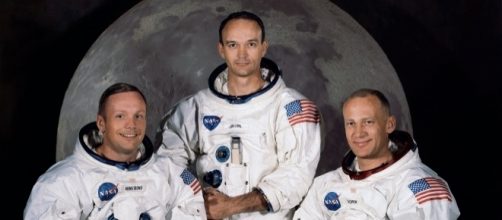 I primi uomini sulla luna: Armstrong, Collins, Aldrin.