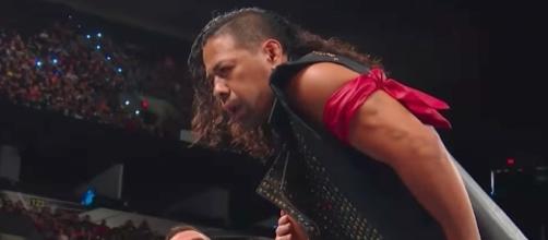 Shinsuke Nakamura awaits Baron Corbin's arrival to the ring for their match. [Image via WWE/YouTube]