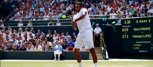 Nick Kyrgios returns a serve during Wimbledon 2016. Photo by Ryan Hurril, Flickr -- CC BY 2.0