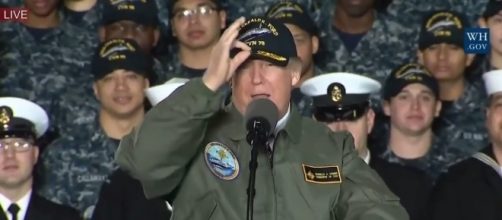 Trump attends commissioning of USS Gerald Ford. Image credit - President Donald Trump News & Live Speech/YouTube.