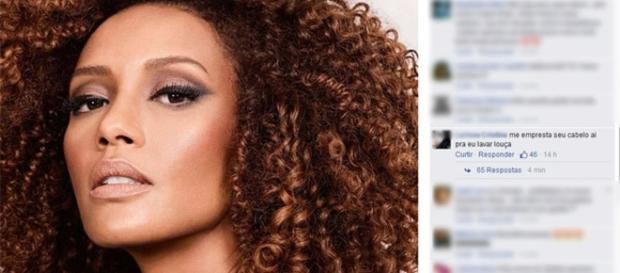 Ataque racista em foto de Taís Araújo, em sua rede social Ataque racista em foto de Taís Araújo, em sua rede social