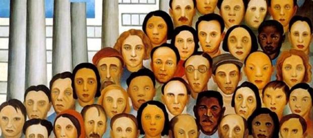 A imagem mostra a obra 'Os Opeários', de 1933, da artistaTarsila do Amaral. ( Imagem: Google) A imagem mostra a obra 'Os Opeários', de 1933, da artistaTarsila do Amaral. ( Imagem: Google)
