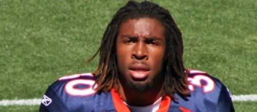 David Bruton, a player on the Denver Broncos American football team by Jeffrey Beall via Wikimedia Commons