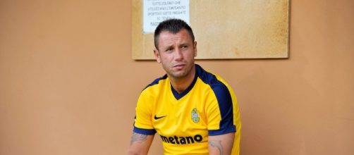 Antonio Cassano con la maglia del Verona