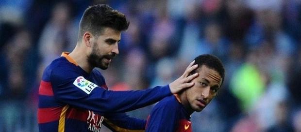 Neymar y Gerard Pique estrellas del Barcelona F.C. Neymar y Gerard Pique estrellas del Barcelona F.C.
