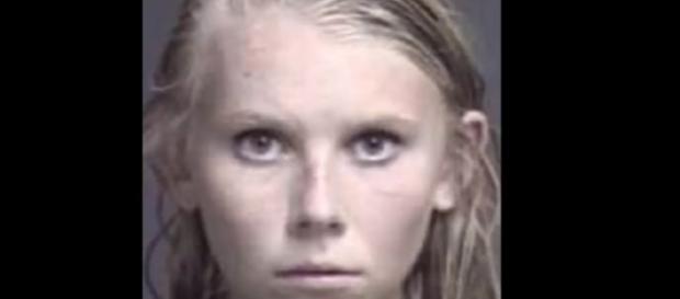 Brooke Skylar Richardson as seen in her mugshot - YouTube/Live News Brooke Skylar Richardson as seen in her mugshot - YouTube/Live News
