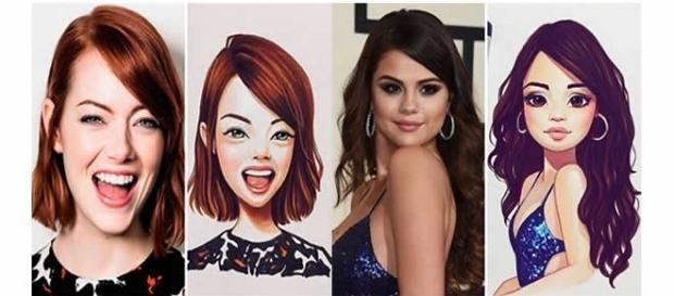 Ilustrações inspiradas em famosos (Foto: Reprodução) Ilustrações inspiradas em famosos (Foto: Reprodução)