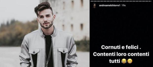 L'ultimo post su Instagram di Andrea che sembra riferirsi a Sara e Nicola L'ultimo post su Instagram di Andrea che sembra riferirsi a Sara e Nicola