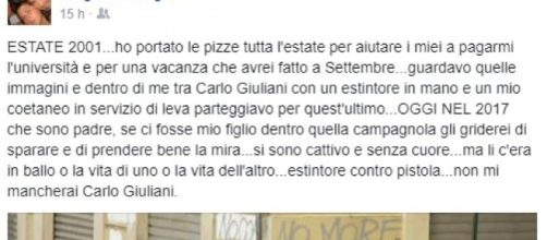 Il post di Diego Urbisaglia su Carlo Giuliani