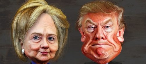 Donald Trump and Hillary Clinton caricatures via Flickr