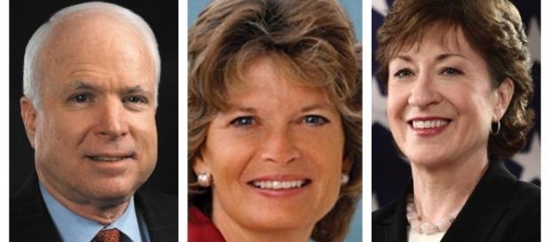 From left to right: Sen. McCain, Sen. Murkowski, and Sen. Collins / Photo via Wikipedia From left to right: Sen. McCain, Sen. Murkowski, and Sen. Collins / Photo via Wikipedia