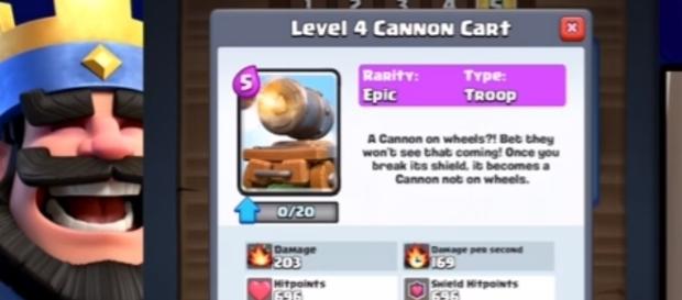 The latest "Clash Royale" card: The Cannon Cart - YouTube/Chief Pat-Clash Royale The latest "Clash Royale" card: The Cannon Cart - YouTube/Chief Pat-Clash Royale