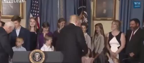Donald Trump conversing with attendants of the the Healthcare speech - image source: PhuKenh |Youtube