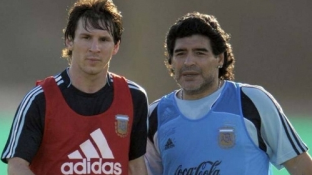 Diego Armando Maradona e Lionel Messi