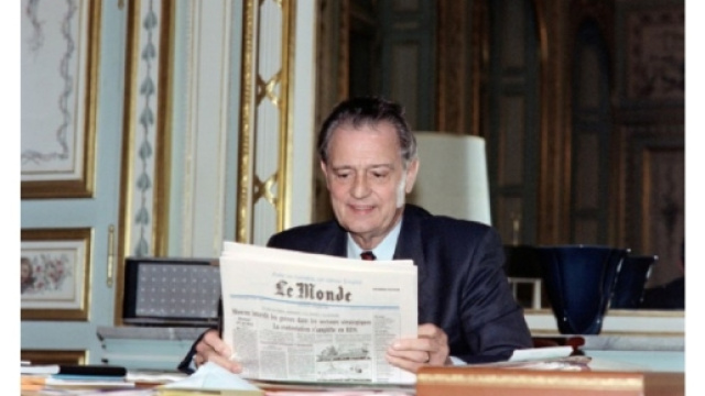 Michel Durafour à Saint-Etienne le 3 octobre 1989 ((c) Afp)