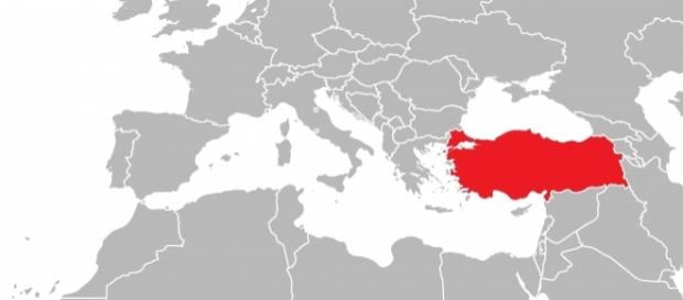 A map showing the location of Turkey/Photo via Wikimedia Commons A map showing the location of Turkey/Photo via Wikimedia Commons