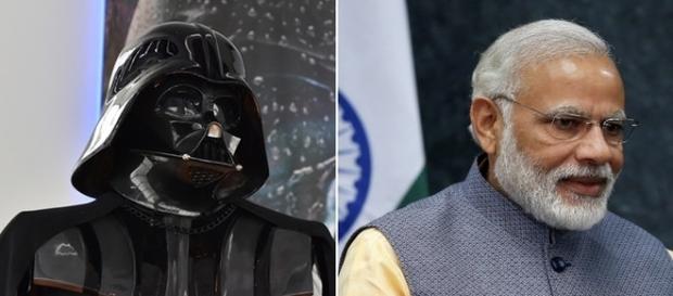 Líder da Índia 'homenageia' Darth Vader, ao tocar trilha sonora do vilão (Foto: AFP/Reuters) Líder da Índia 'homenageia' Darth Vader, ao tocar trilha sonora do vilão (Foto: AFP/Reuters)