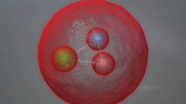 La particella Xi ingrandita, che ricorda un sistema planetario.