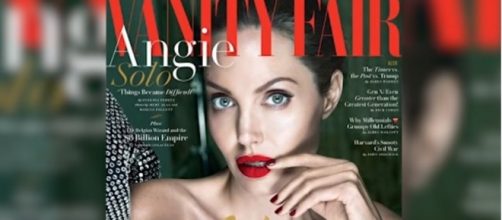 Angelina Jolie as seen in her cover photo for the latest edition of Vanity Fair - YouTube/THR News