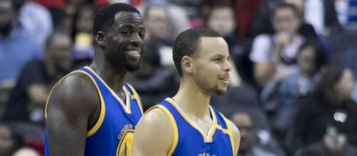 Draymond Green and Stephen Curry Warriors at Wizards 2/28/17 - Keith Allison via Flickr