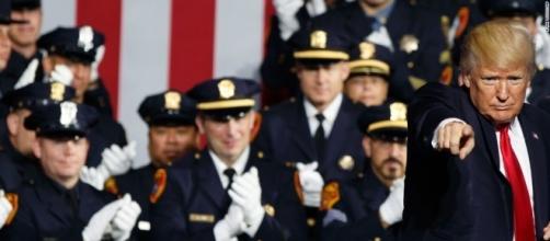President Donald Trump points to the audience during his law and order speech in New York. / from 'TopofNewz' NewsFeed - topofnewz.com
