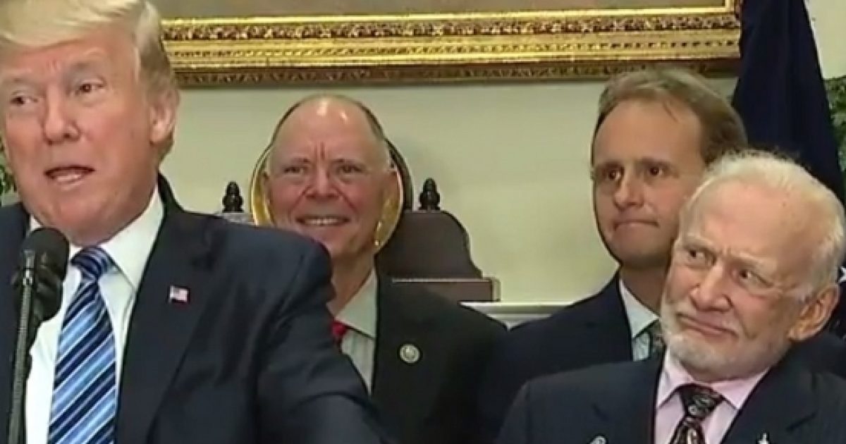 Trump's Speech Leaves Buzz Aldrin Looking So Confused That He Steals ...