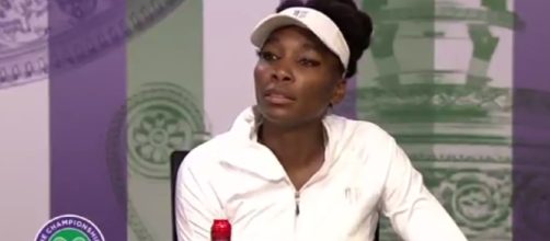 Venus Williams was moved in tears during the press conference at Wimbledon. Image via YouTube/ESPN