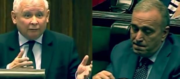 Jarosław Kaczyński vs. Grzegorz Schetyna (źródło: youtube.com). Jarosław Kaczyński vs. Grzegorz Schetyna (źródło: youtube.com).