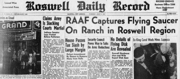 Jornal de 1947 publicou notícia de que militares haviam encontrado destroços de um OVNI acidentado nos EUA Jornal de 1947 publicou notícia de que militares haviam encontrado destroços de um OVNI acidentado nos EUA