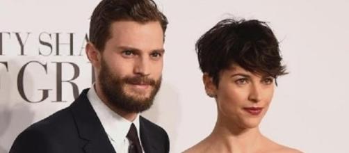 Jamie Dornan and Amelia Warner at "Fifty Shades of Grey" premiere - Entertainment Tonight/YouTube
