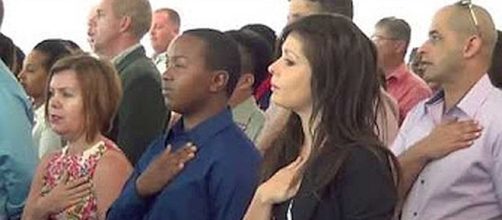 About 15,000 people were sworn in to become U.S. citizens [Image: Stomedy/YouTube screen shot]]