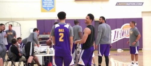 Lonzo Ball during a practice session. Photo -- YouTube Screenshot/@LakersNation