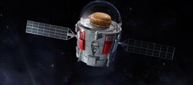 KFC launching a chicken sandwich into space | KFC/Twitter KFC launching a chicken sandwich into space | KFC/Twitter
