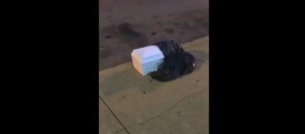 Photo casket found on Philadelphia street screen capture from YouTube/Skorch Flamez Photo casket found on Philadelphia street screen capture from YouTube/Skorch Flamez