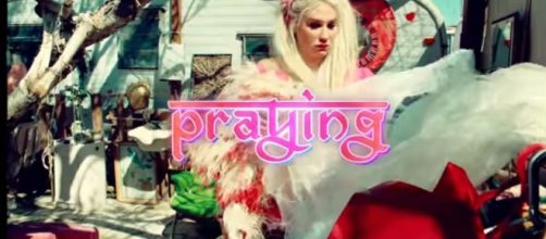 Kesha's new song and video titled "Praying" (Youtube/keshaVEVO).