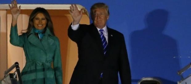 US President Donald Trump, followed by his wife Melania Trump, on their arrival in Warsaw, Poland. - Photo from reuters.com US President Donald Trump, followed by his wife Melania Trump, on their arrival in Warsaw, Poland. - Photo from reuters.com
