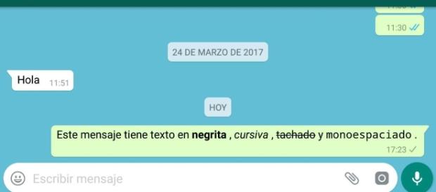 Ejemplo de mensaje con formato Ejemplo de mensaje con formato