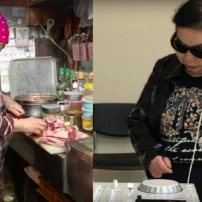 Di giorno in cucina, di notte alla consolle, 'dj Sumirock' a 82 anni è una garanzia per il popolo della notte a Tokyo. Foto: Amino Apps