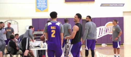 Lonzo Ball during a practice session. Photo -- YouTube Screenshot/@Lakersnation