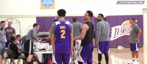 Lonzo Ball talking to Josh Hart - Youtube/LakersNation Channel