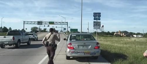 Still shot from dashcam video of traffic stop released by Boone County Sheriff's Department