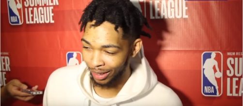 Brandon Ingram giving a post-game interview after Los Angeles Lakers' Summer League opener on Friday. Photo -- YouTube Screenshot/@LakersNation