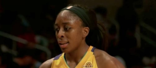 Reigning WNBA MVP Nneka Ogwumike and the Sparks visit the Seattle Storm on Saturday night. [Image via WNBA/YouTube]